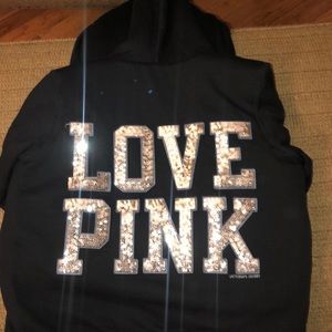 Victoria Secret PINK fur full zip hoodie: size M